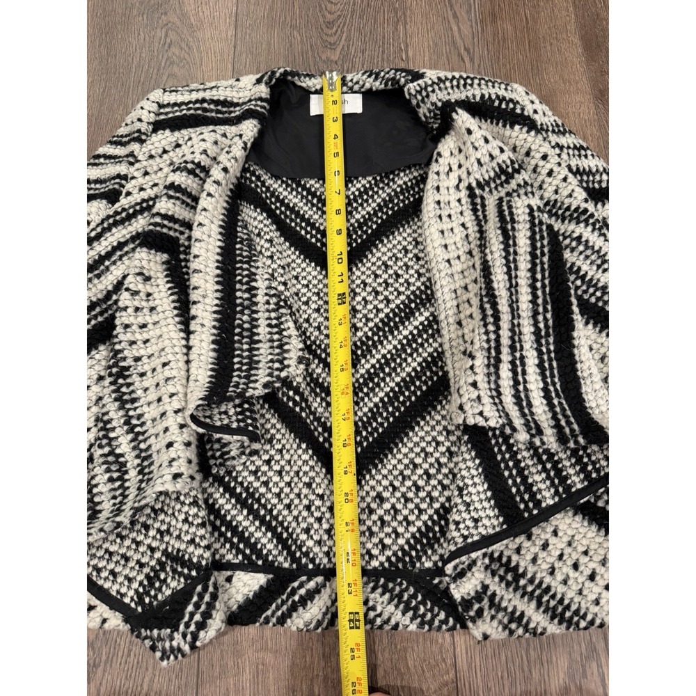 BA & SH Women's Black & White Chunky Cardigan‎ Sweater Jacket Sz US 8 Buttonless - Picture 5 of 6